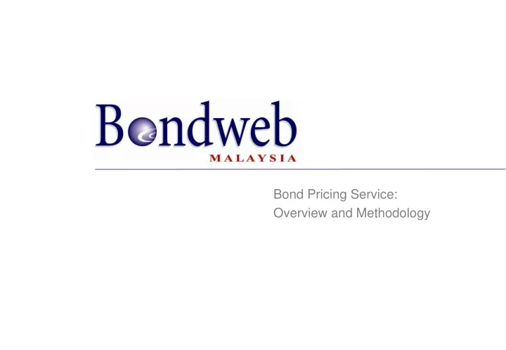 bond pricing service overview and methodology