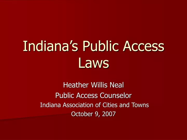 indiana s public access laws