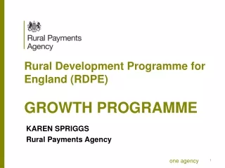 Rural Development Programme for England (RDPE) GROWTH PROGRAMME