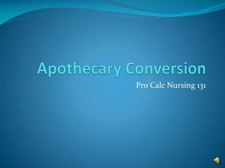 apothecary conversion