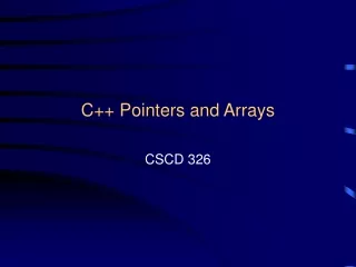 C++ Pointers and Arrays