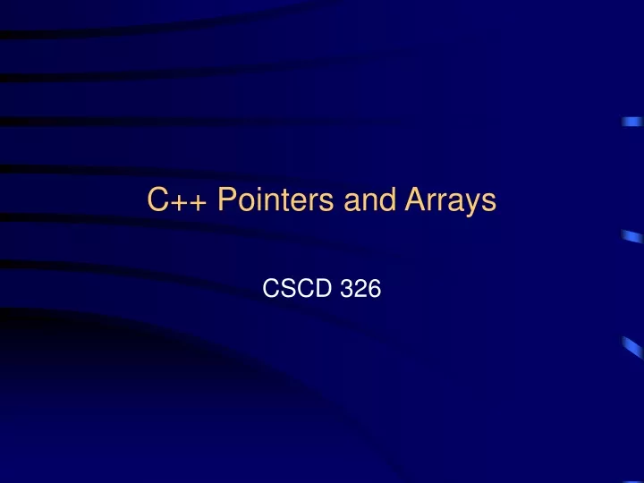 c pointers and arrays