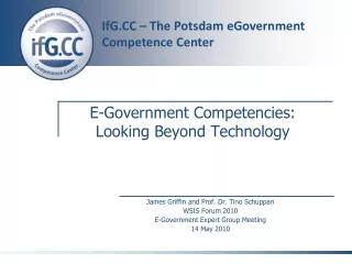 E-Government Competencies:  Looking Beyond Technology