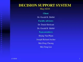 DECISION SUPPORT SYSTEM May-0210