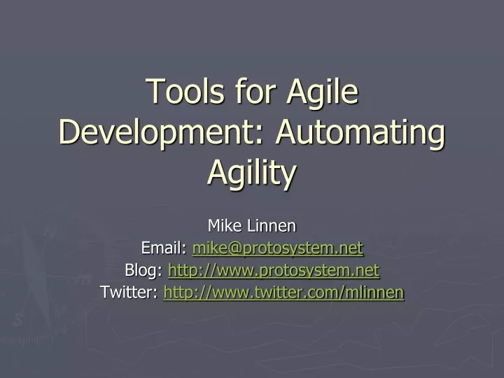 tools for agile development automating agility