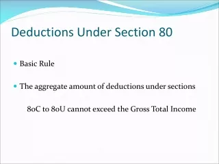 Deductions Under Section 80