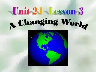 Unit 24  Lesson 3