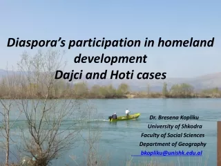 Diaspora’s participation in homeland development  Dajci and Hoti cases