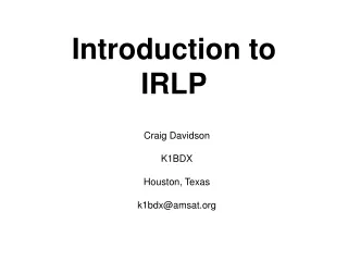 Introduction to  IRLP