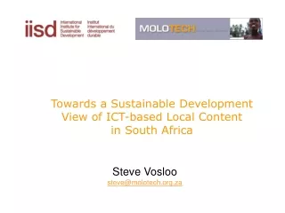 Towards a Sustainable Development  View of ICT-based Local Content  in South Africa
