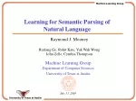 Learning for Semantic Parsing of Natural Language - slide 1