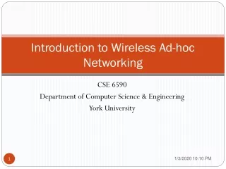 Introduction to Wireless Ad-hoc Networking