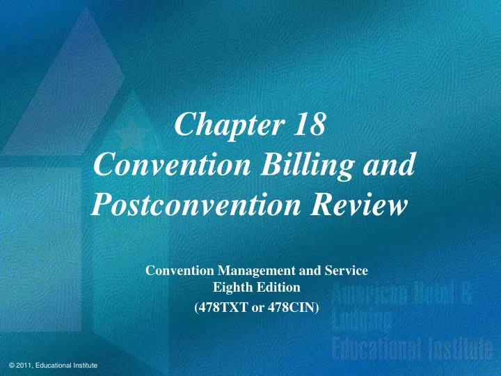 chapter 18 convention billing and postconvention
