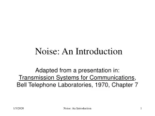 Noise: An Introduction