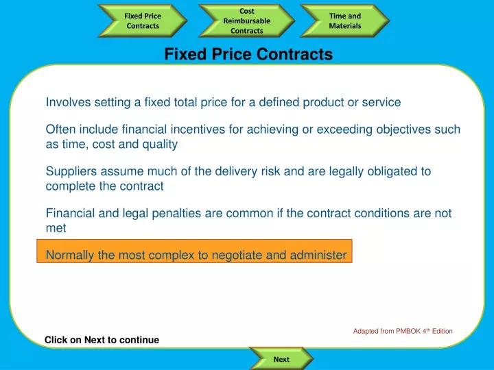 fixed price contracts