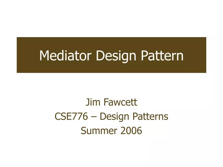 mediator design pattern