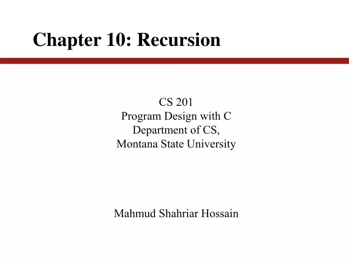 chapter 10 recursion