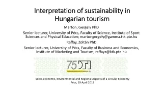 Interpretation of sustainability in Hungarian tourism