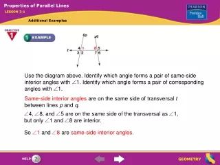 Use the diagram above. Identify which angle forms a pair of same-side