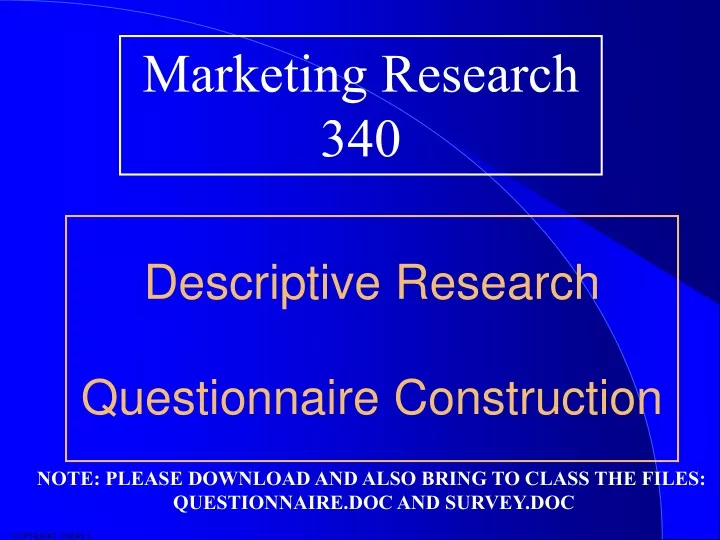 descriptive research questionnaire construction