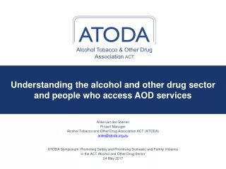 Understanding the alcohol and other drug sector and people who access AOD services