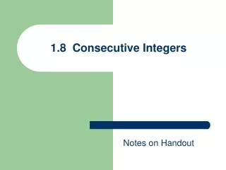 1.8  Consecutive Integers