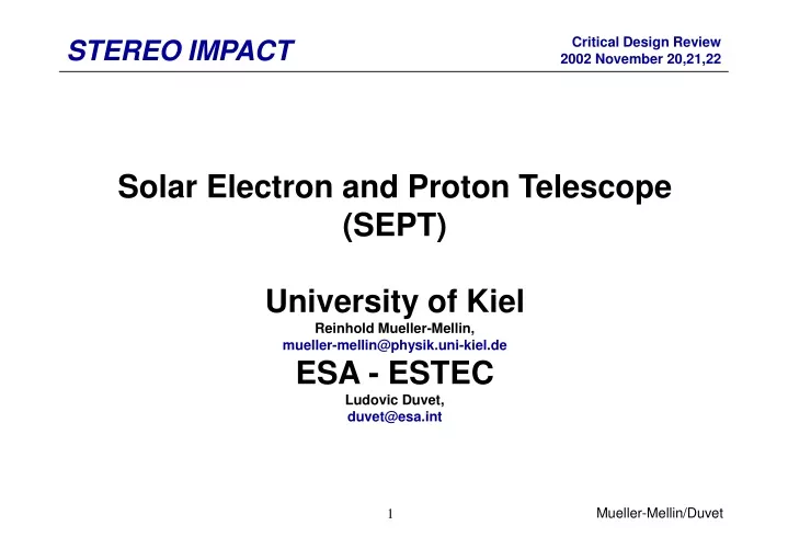 solar electron and proton telescope sept