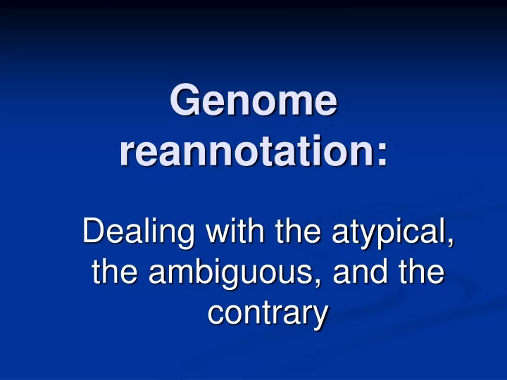 genome reannotation