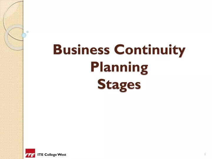 business continuity planning stages