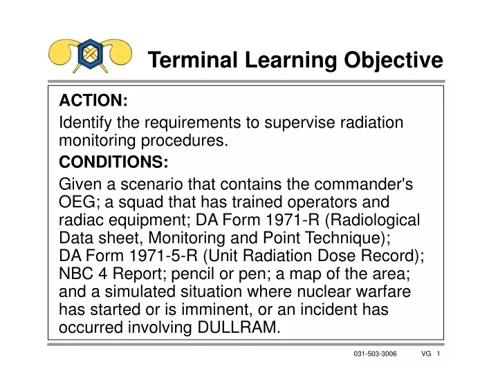 terminal learning objective