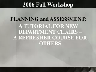 2006 Fall Workshop