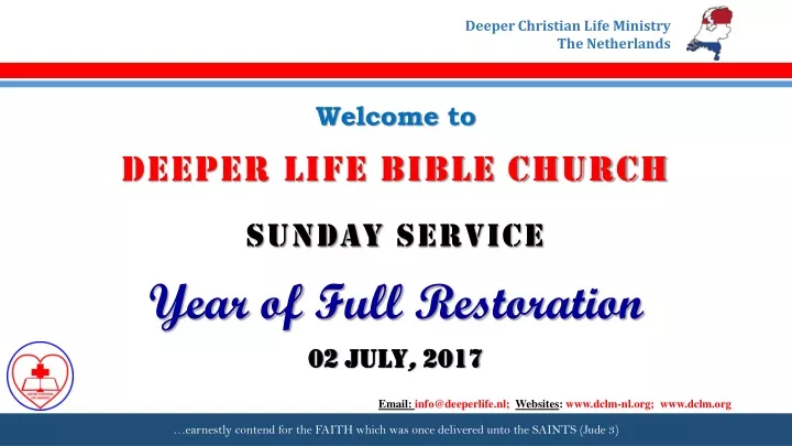 welcome to deeper life bible church sunday