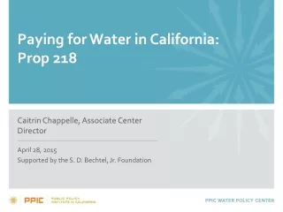 Paying for Water in California:  Prop 218