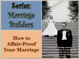 Series:  Marriage Builders
