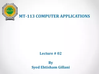 MT-113 COMPUTER APPLICATIONS