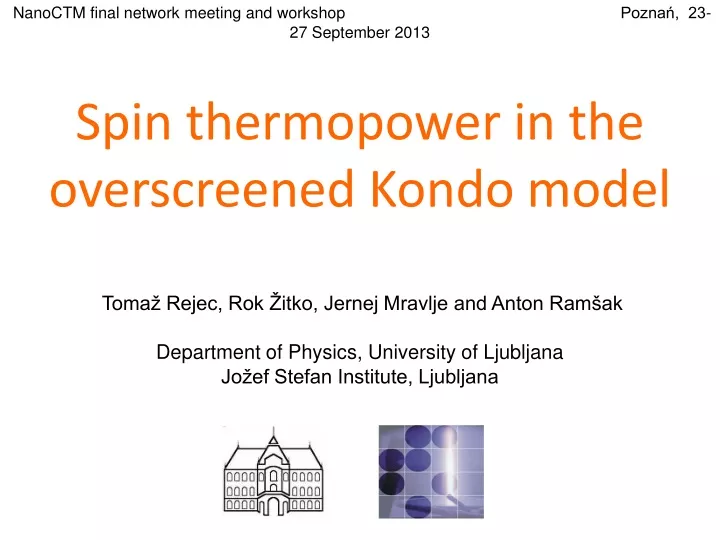 spin thermopower in the overscreened kondo model