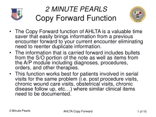 2 MINUTE PEARLS Copy Forward Function
