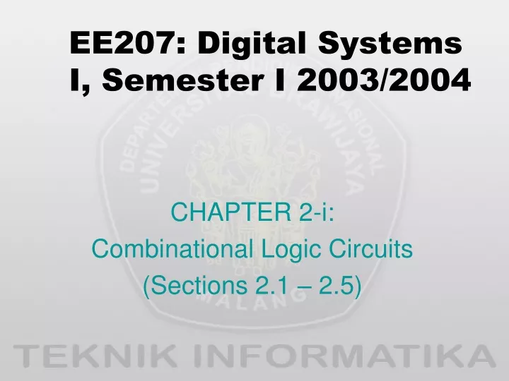 ee207 digital systems i semester i 2003 2004