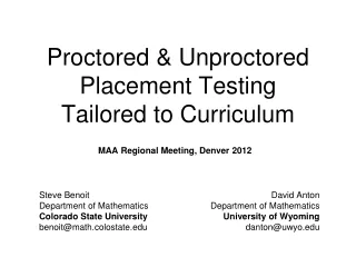 Proctored &amp; Unproctored Placement Testing Tailored to Curriculum