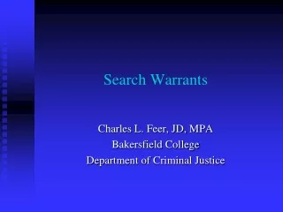 Search Warrants