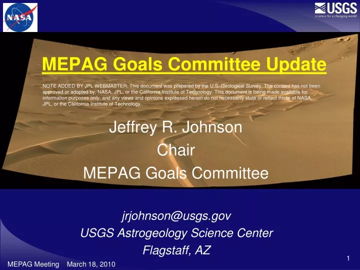 mepag goals committee update