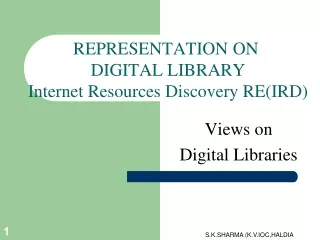 REPRESENTATION ON  DIGITAL LIBRARY Internet Resources Discovery RE(IRD)