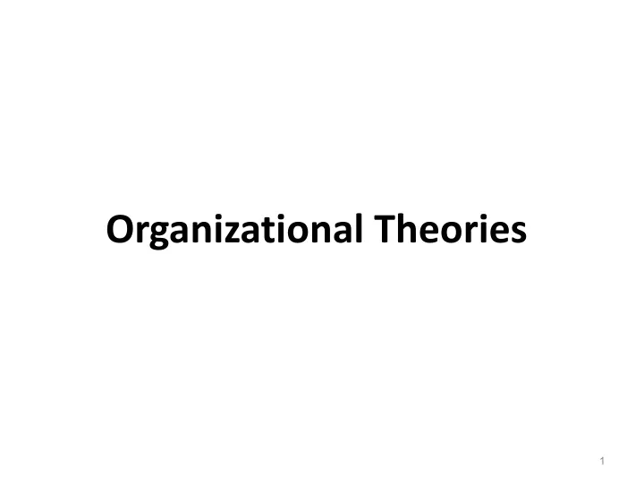 organizational theories