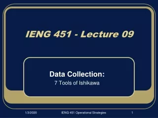 IENG 451 - Lecture 09