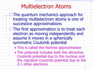 Multielectron Atoms