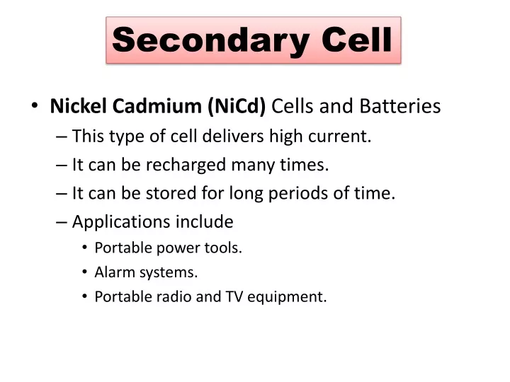 secondary cell