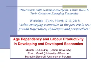 Age Dependency and Labour Productivity in Developing and Developed Economies