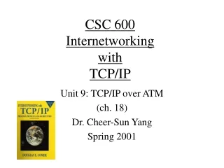CSC 600 Internetworking with TCP/IP