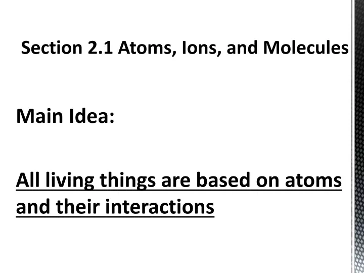 section 2 1 atoms ions and molecules