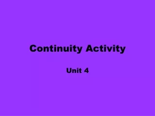 Continuity Activity